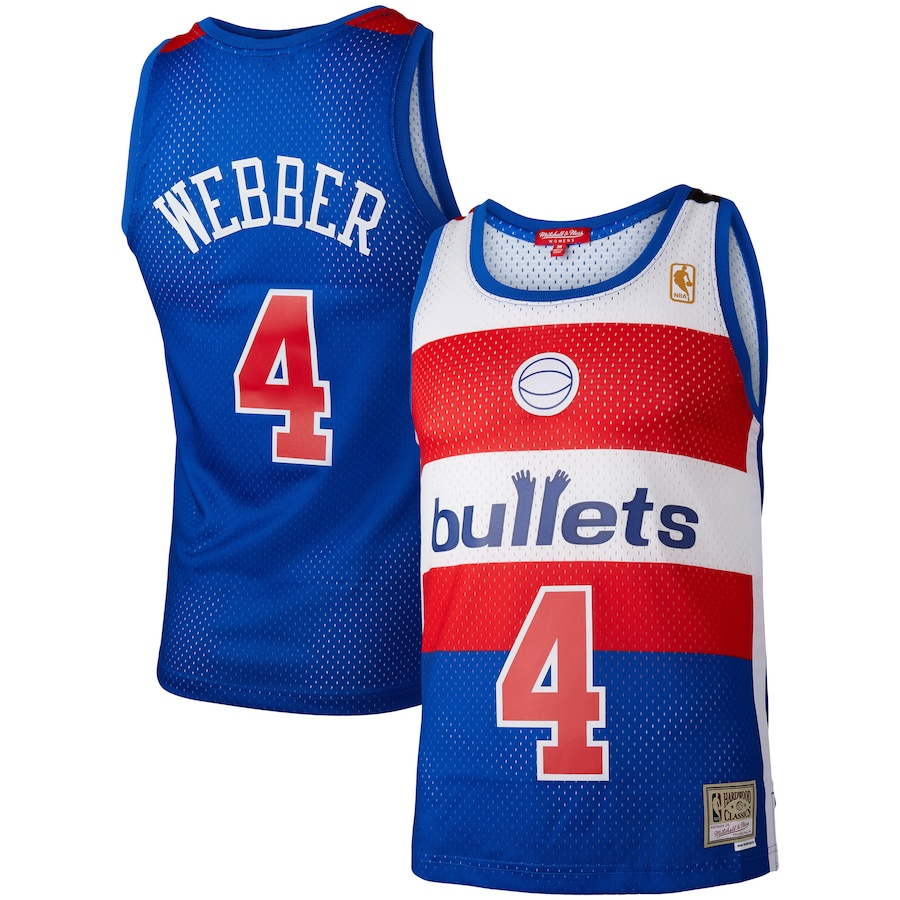 Women's Washington Bullets Chris Webber Mitchell & Ness Blue Hardwood Classics 1996 Swingman Jersey