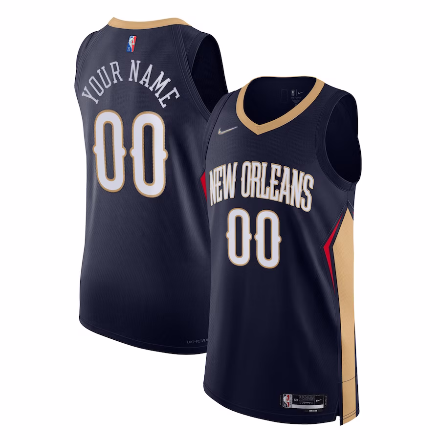 Men's New Orleans Pelicans Nike Navy 2021/22 Diamond Authentic Custom Jersey - Icon Edition