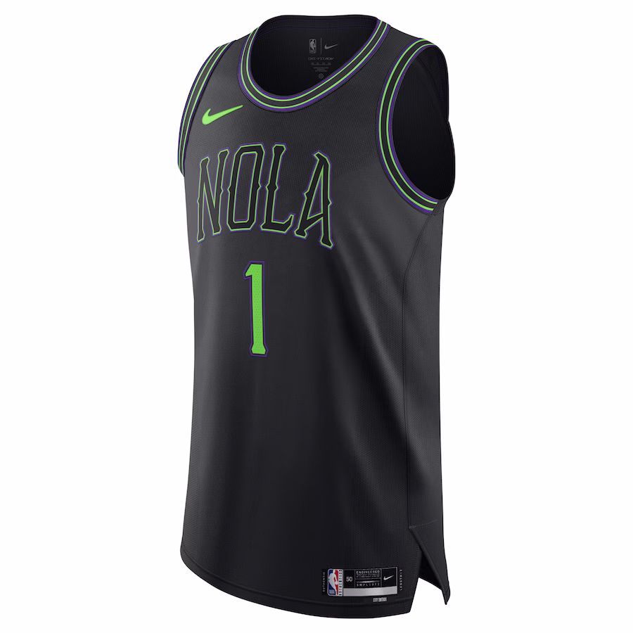 Men's New Orleans Pelicans Zion Williamson Nike Black Authentic Jersey - City Edition