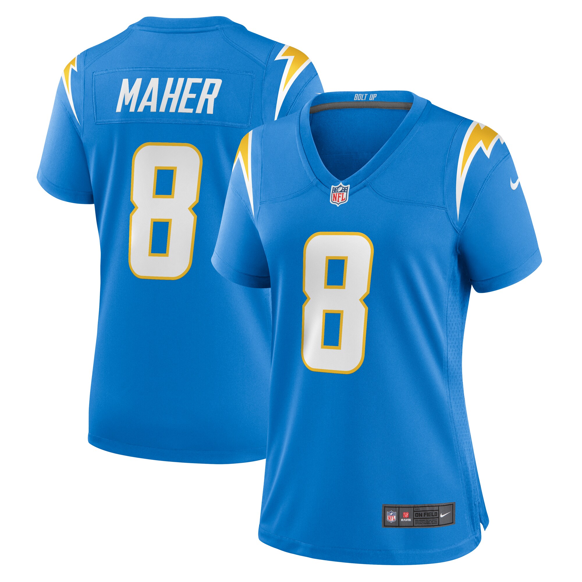 Brett Maher Los Angeles Chargers Women's Team Game Jersey - Powder Blue