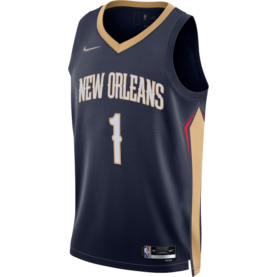 Men's New Orleans Pelicans Zion Williamson Navy 2021/22 Diamond Jersey