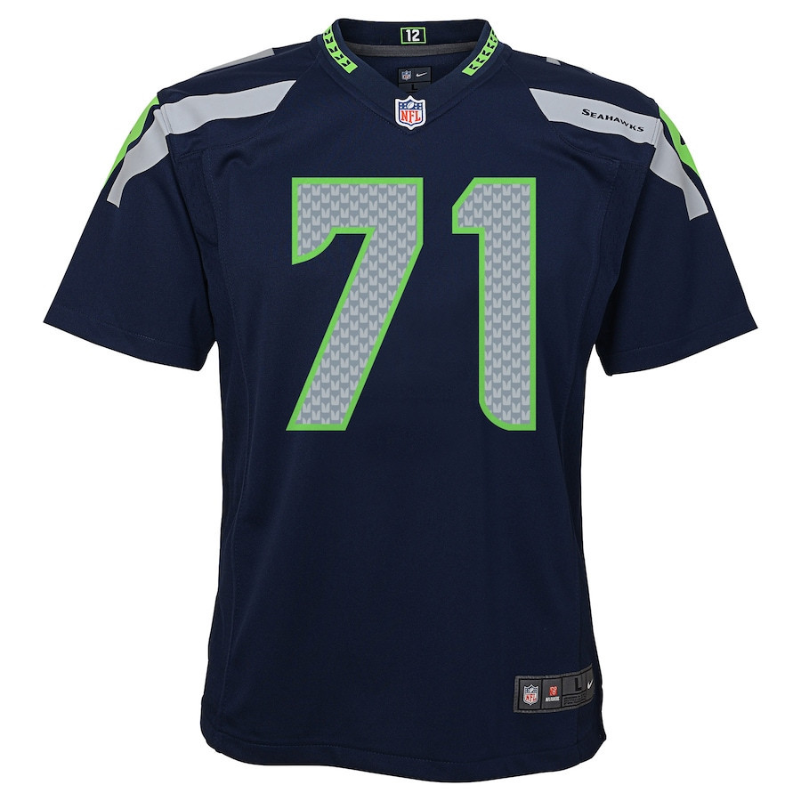 Walter Jones 71 Seattle Seahawks YOUTH Retired Game Jersey - Navy Blue