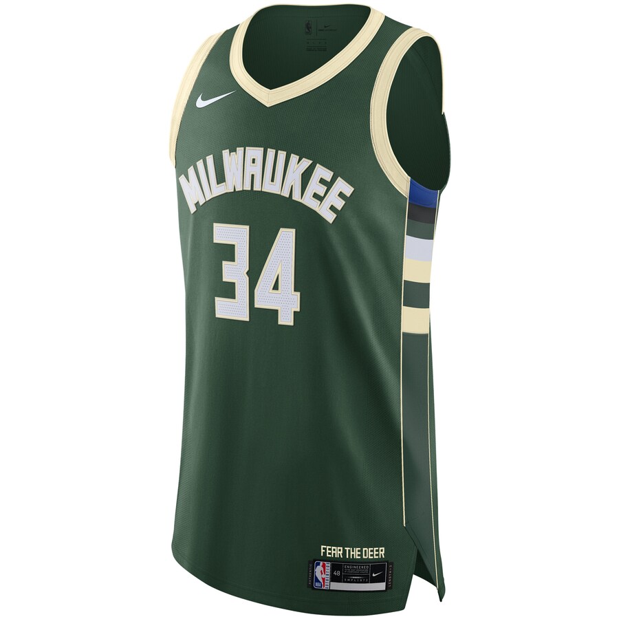 Men's Milwaukee Bucks Giannis Antetokounmpo Hunter Green Authentic Jersey