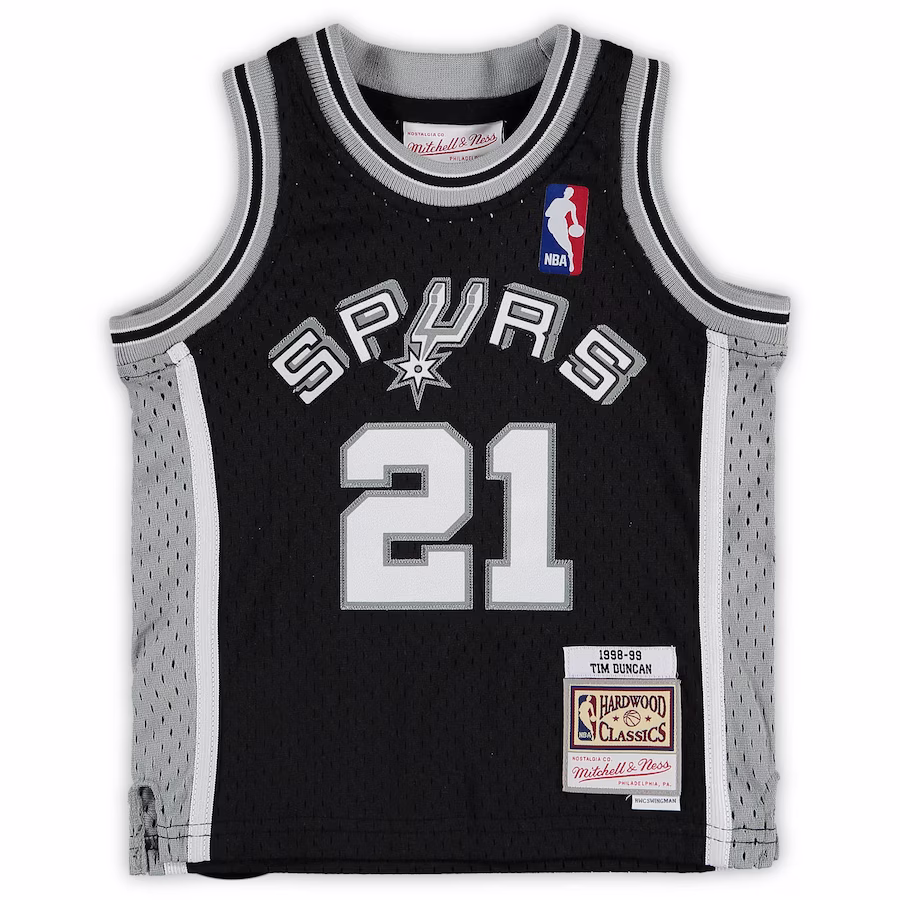 Infant San Antonio Spurs Tim Duncan Mitchell & Ness Black Retired Player Jersey