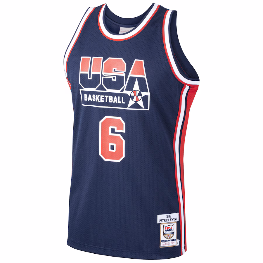 Men's USA Basketball Patrick Ewing Mitchell & Ness Navy Home 1992 Dream Team Authentic Jersey