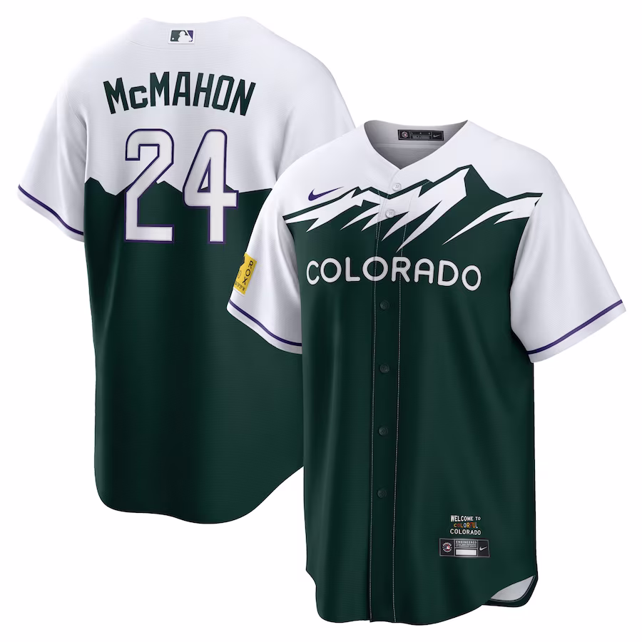 Youth Colorado Rockies Ryan McMahon Nike White/Forest Green City Connect Replica Player Jersey