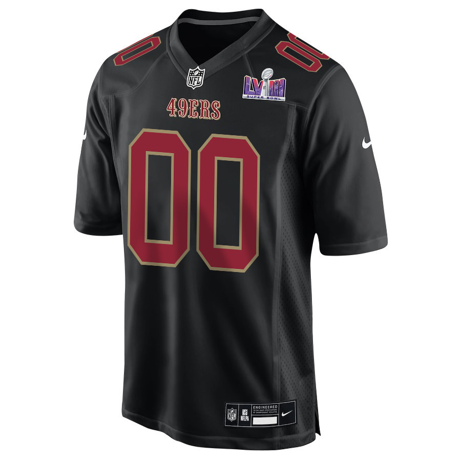 San Francisco 49ers Super Bowl LVIII Patch Fashion Game Men Custom Jersey - Carbon Black