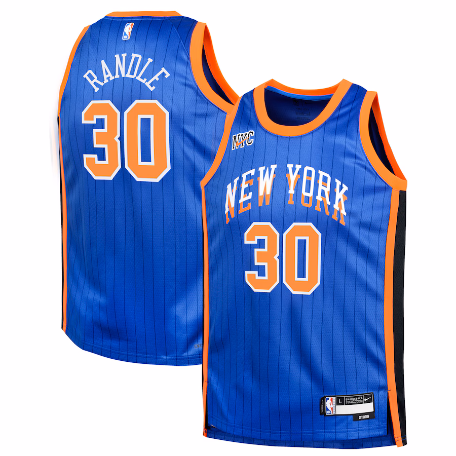 Youth New York Knicks Julius Randle Nike Blue Swingman Replica Jersey - City Edition