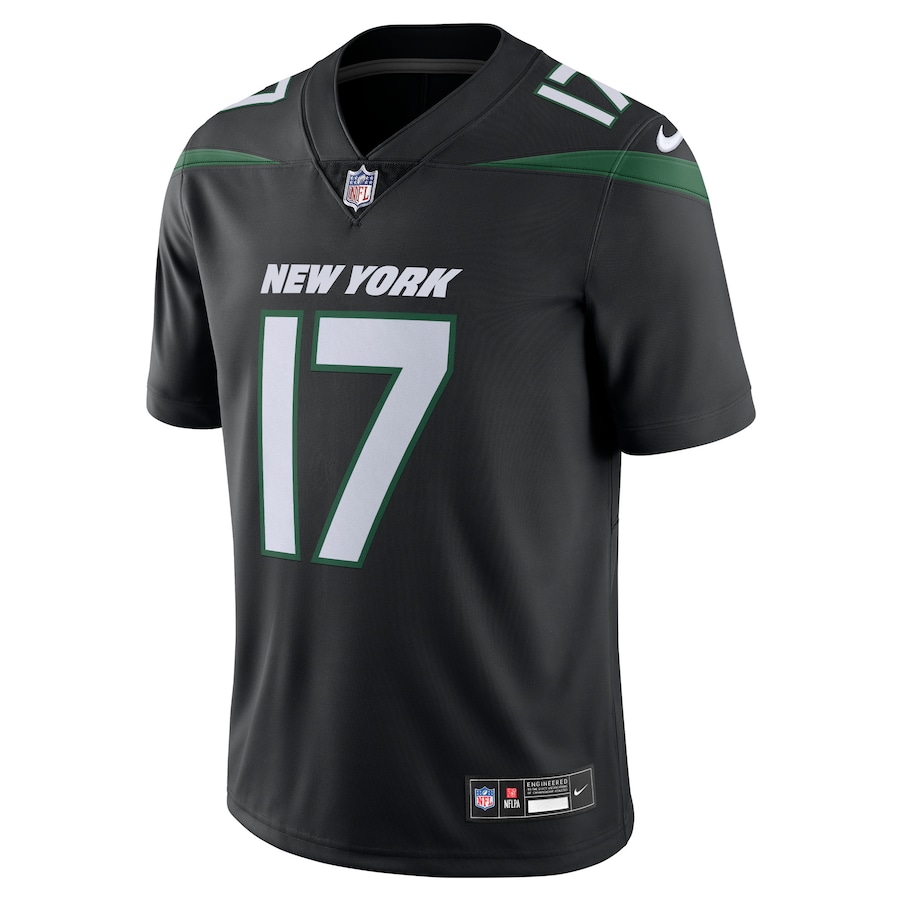 Mens New York Jets Garrett Wilson Stealth Black Alternate Vapor Untouchable Limited Jersey