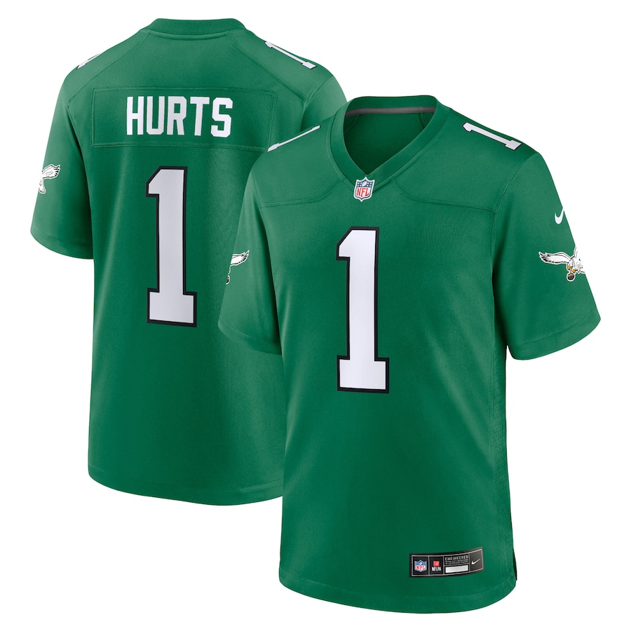 Mens Philadelphia Eagles Jalen Hurts Kelly Green Alternate Game Player Jersey