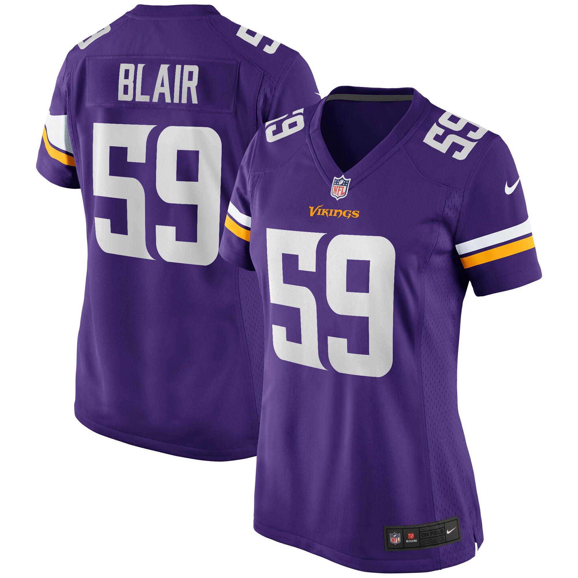 Matt Blair Minnesota Vikings Women's Game Retired Player Jersey - Purple