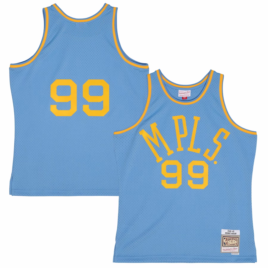 Men's Minneapolis Lakers George Mikan Mitchell & Ness Light Blue 1948/49 Swingman Jersey