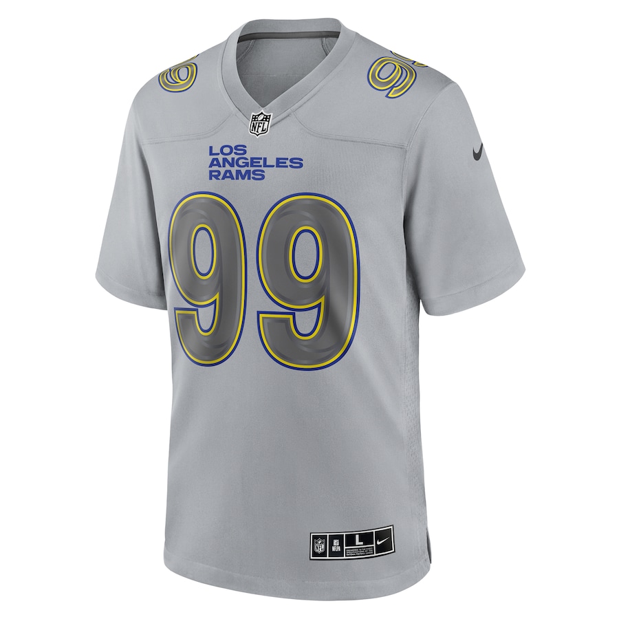 Mens Los Angeles Rams Aaron Donald Gray Atmosphere Fashion Game Jersey