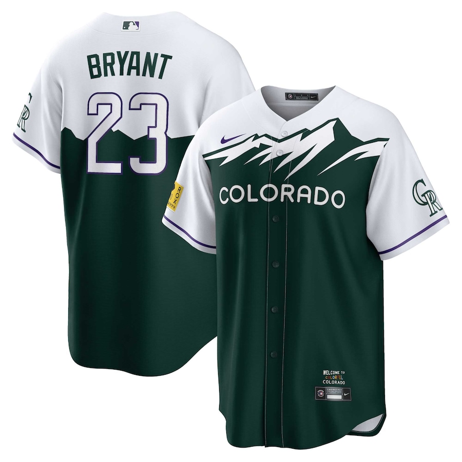 Men's Colorado Rockies Kris Bryant Green City Connect Replica Player Jersey