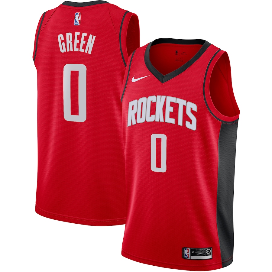 Men's Houston Rockets Jalen Green Red NBA Draft First Round Pick Jersey