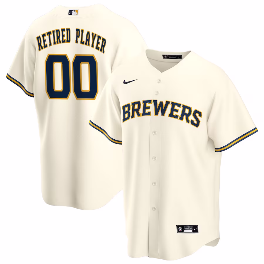 Youth Milwaukee Brewers Nike Cream Home Pick-A-Player Retired Roster Replica Jersey