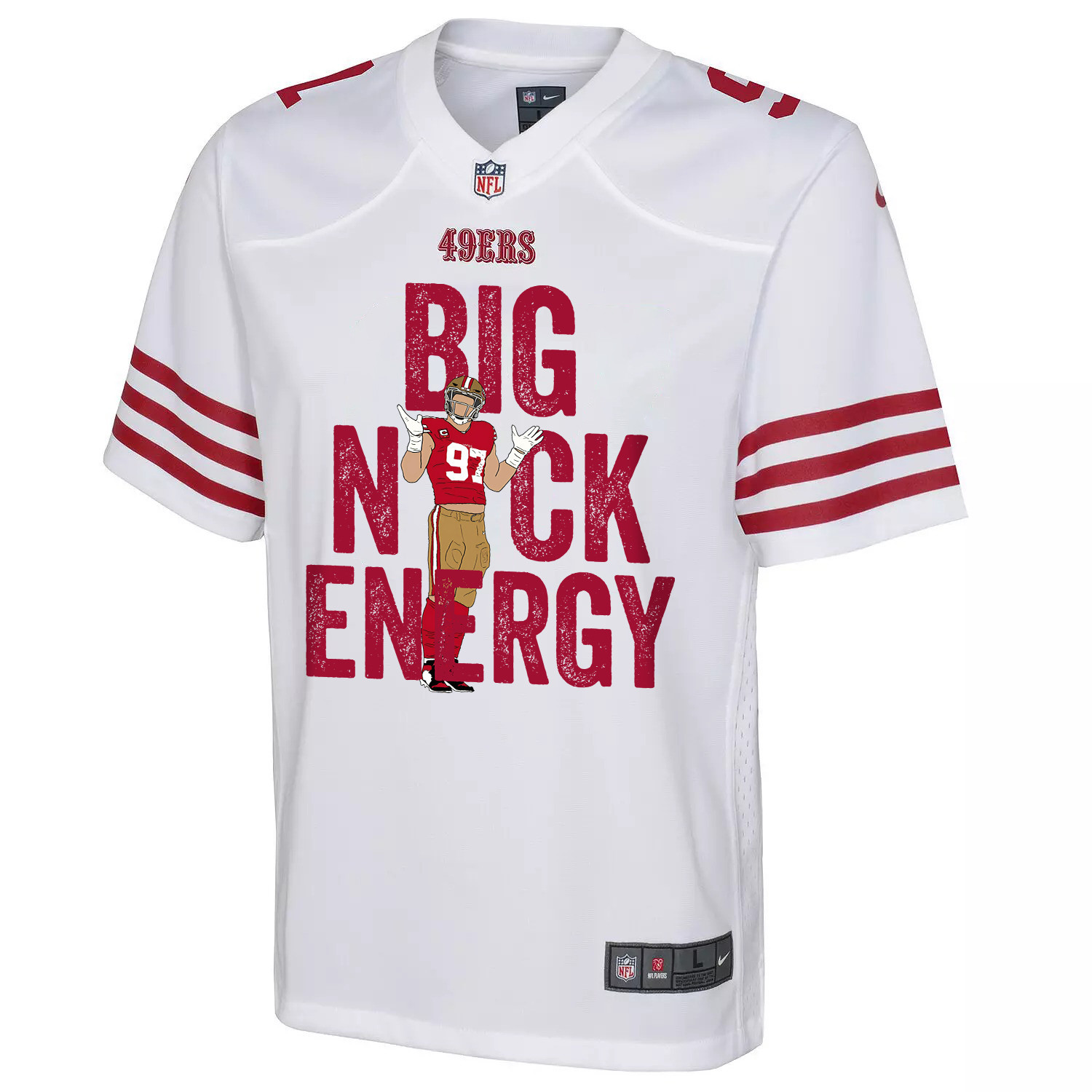 Nick Bosa 97 San Francisco 49ers Big Nick Energy Game YOUTH Jersey - White