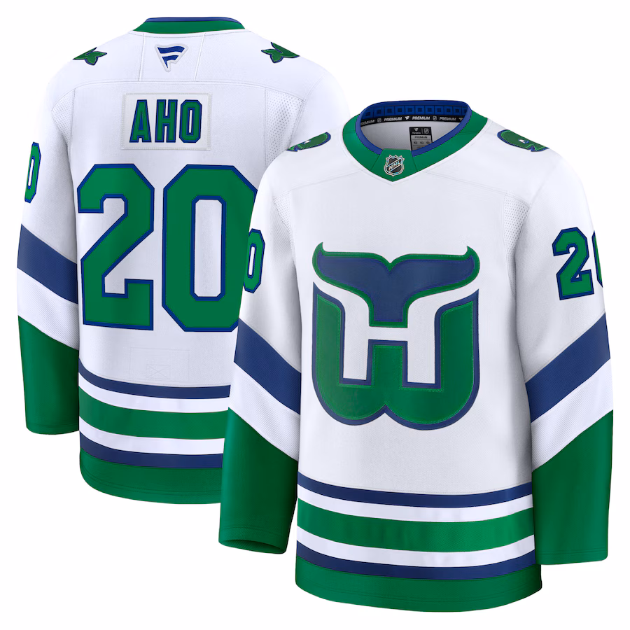 Sebastian Aho Carolina Hurricanes Fanatics Throwback Premium Jersey - White