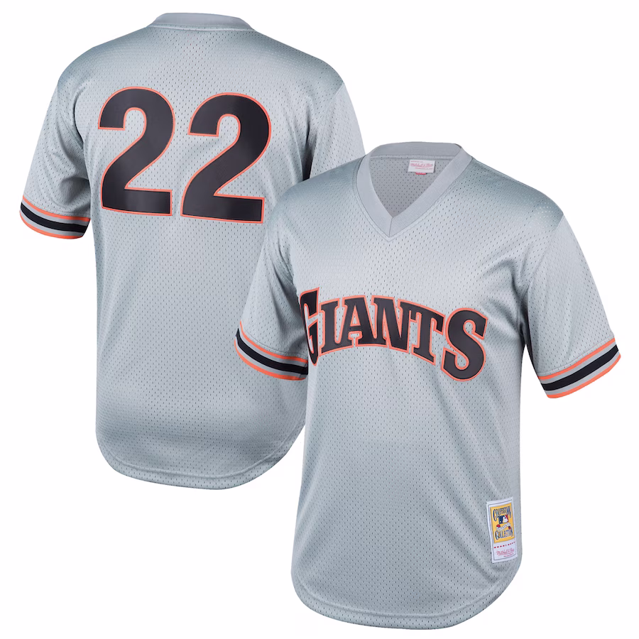 Women's San Francisco Giants Will Clark Mitchell & Ness Gray Cooperstown Collection Mesh Batting Practice Jersey