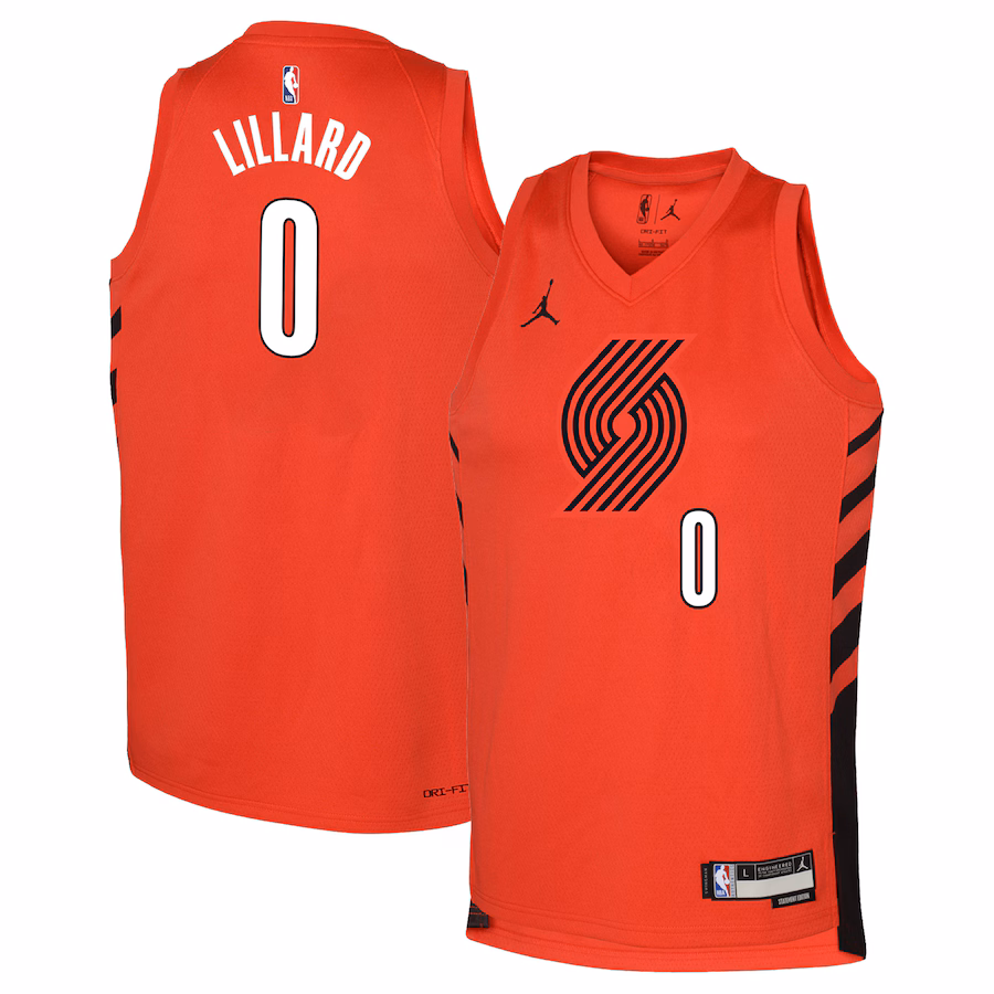Youth Portland Trail Blazers Damian Lillard Jordan Brand Red Swingman Jersey - Statement Edition