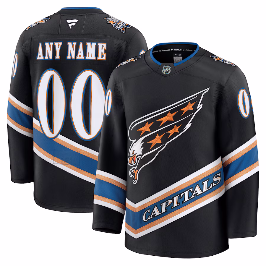Washington Capitals Fanatics Alternate 50th Anniversary Premium Custom Jersey - Black