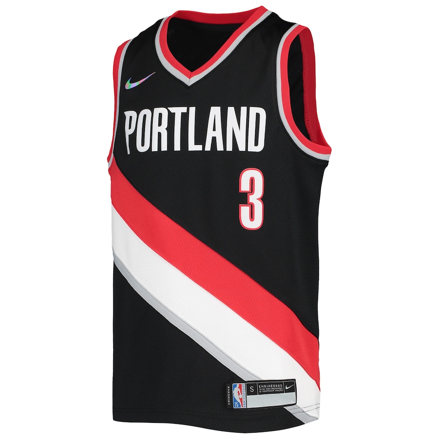 Youth Portland Trail Blazers C.J. McCollum Black 2021/22 Diamond Jersey