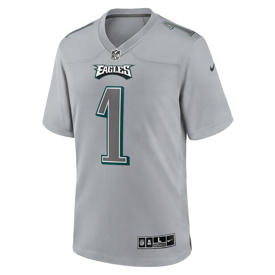 Mens Philadelphia Eagles Jalen Hurts Gray Atmosphere Fashion Game Jersey