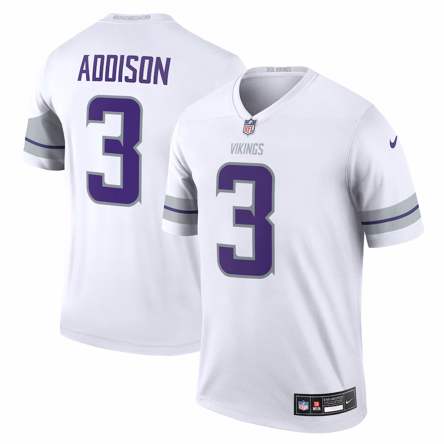 Jordan Addison Minnesota Vikings Nike Alternate Legend Player Performance Top - White