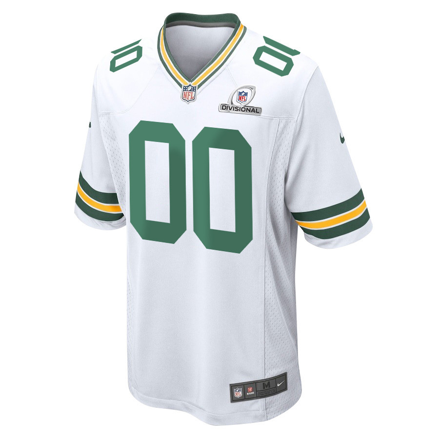 Green Bay Packers 2024 Divisional Patch Game Men Custom Jersey - White