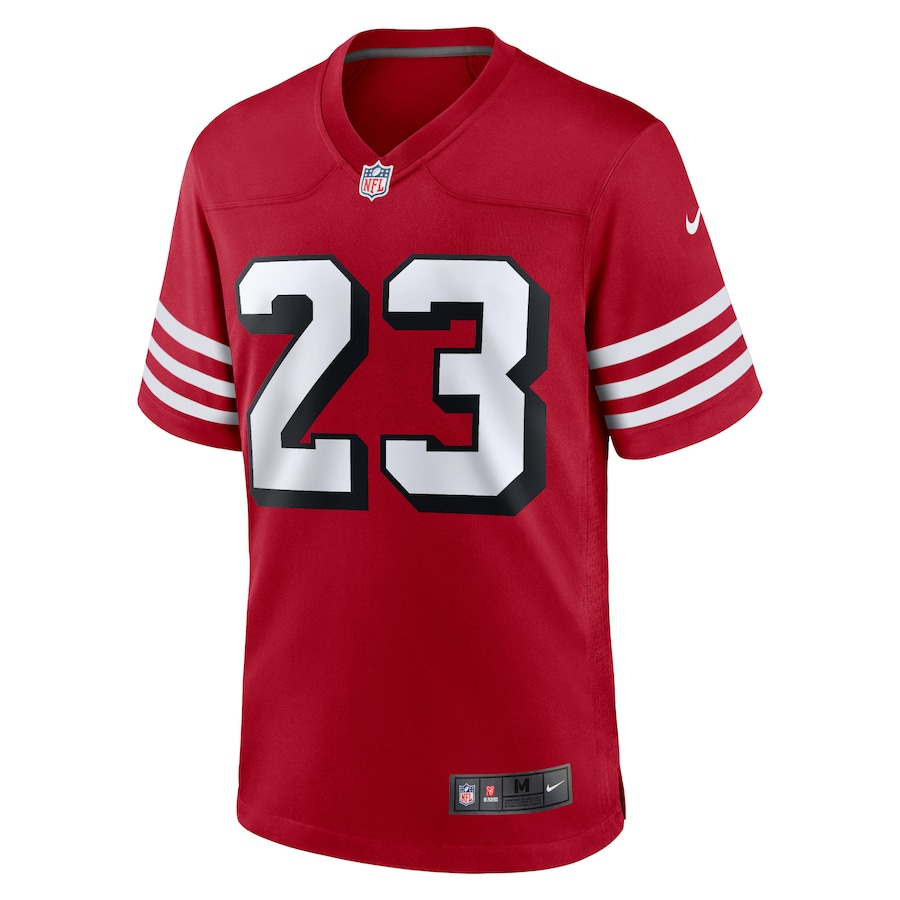 Mens San Francisco 49ers Christian McCaffrey Scarlet Alternate Game Player Jersey