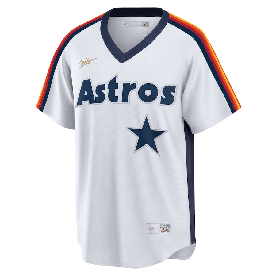 Men's Houston Astros Craig Biggio White Home Cooperstown Collection Logo Player Jersey