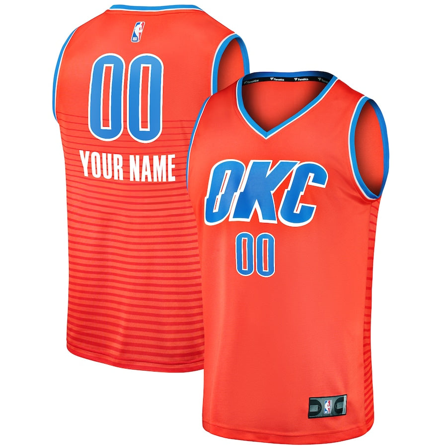 Mens Oklahoma City Thunder Branded Orange 2022/23 Fast Break Custom Jersey