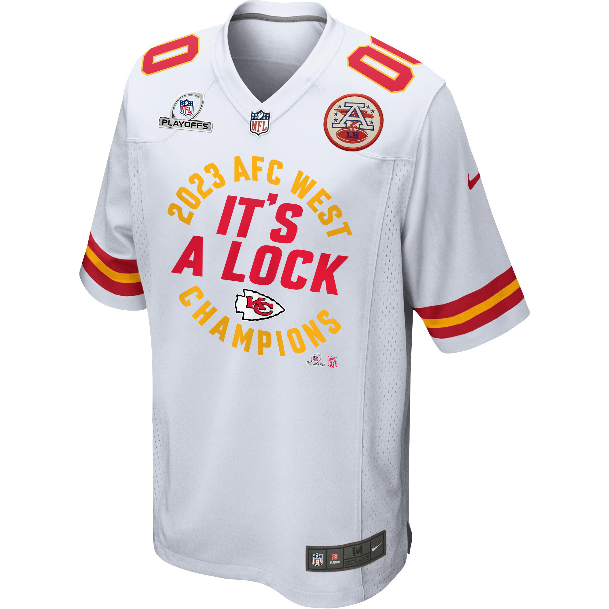 Kansas City Chiefs 2023 AFC West Division Champions Locker Room Trophy Game Men Custom Jersey - White