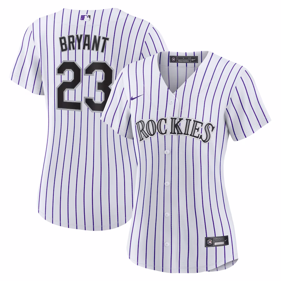 Youth Colorado Rockies Kris Bryant Nike White/Purple Replica Player Jersey