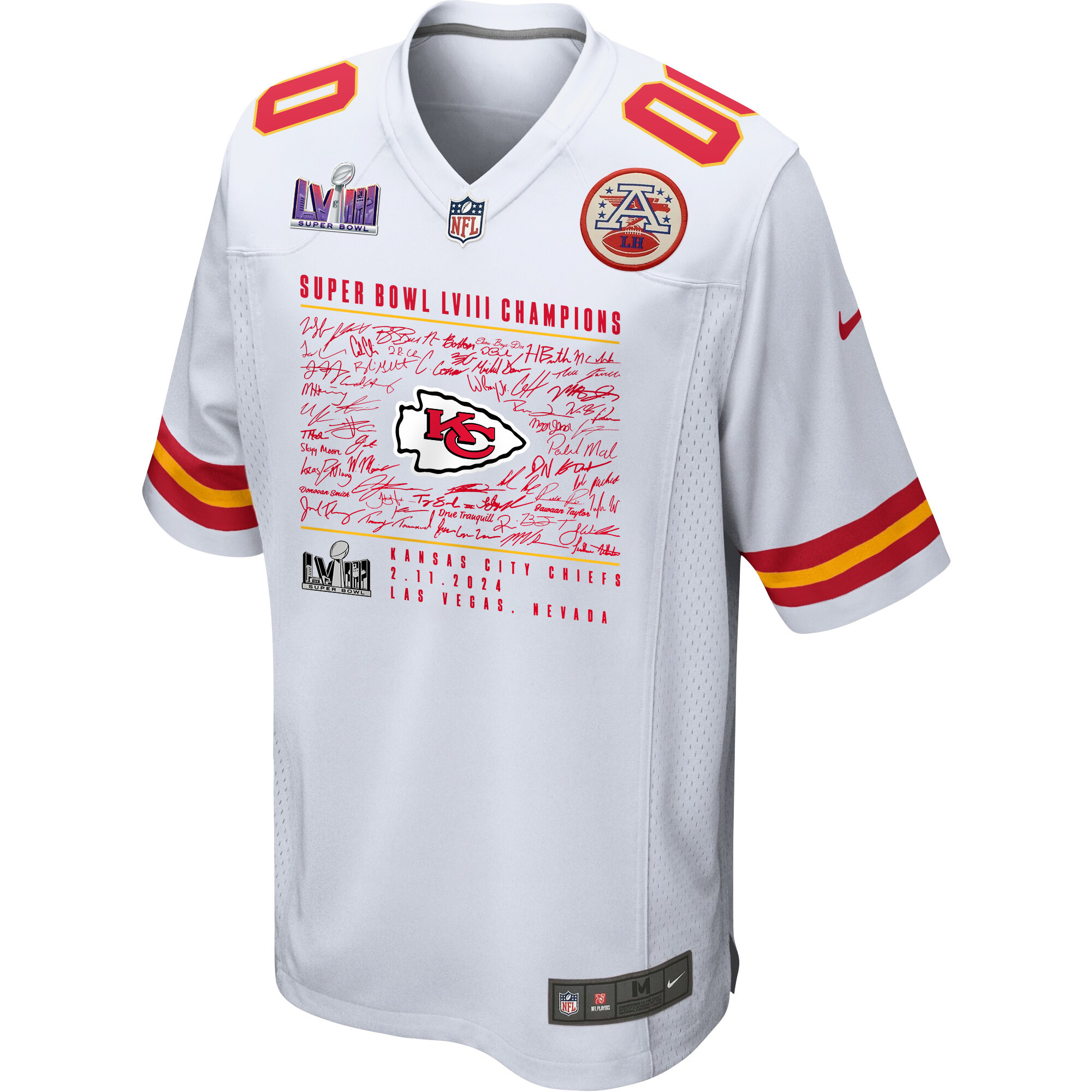 Kansas City Chiefs Super Bowl LVIII Champions Roster Autograph Signing Game Custom Men Jersey - White