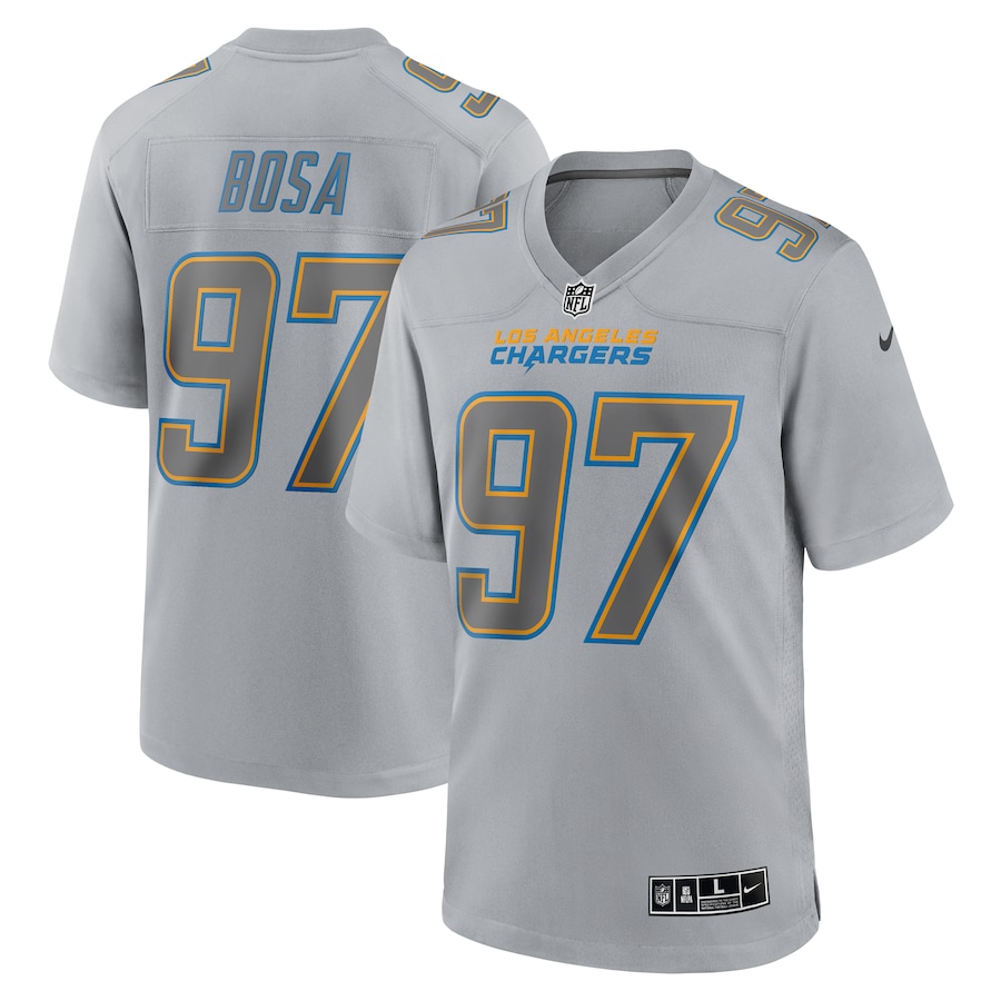 Mens Los Angeles Chargers Joey Bosa Gray Atmosphere Fashion Game Jersey