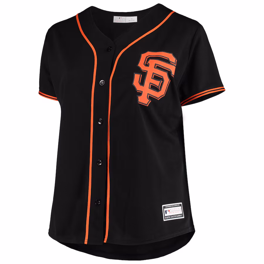 Youth San Francisco Giants Black Plus Size Sanitized Replica Team Jersey