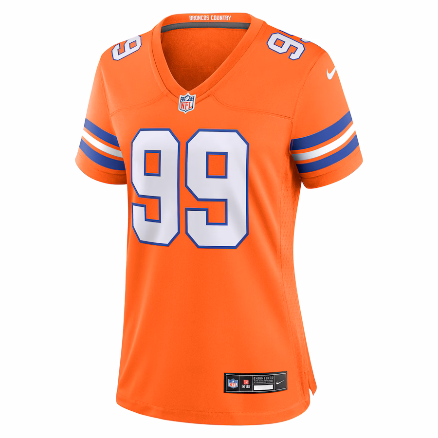 Zach Allen Denver Broncos Nike Women's Mile High Collection 1977 Throwback Player Game Jersey - Orange