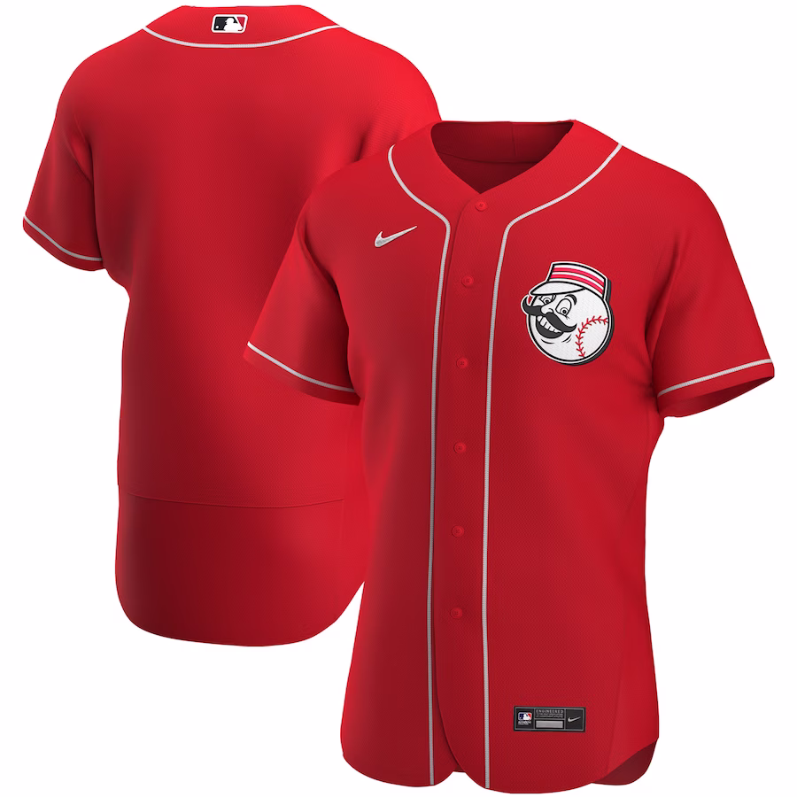 Youth Cincinnati Reds Nike Scarlet Alternate Authentic Team Logo Jersey