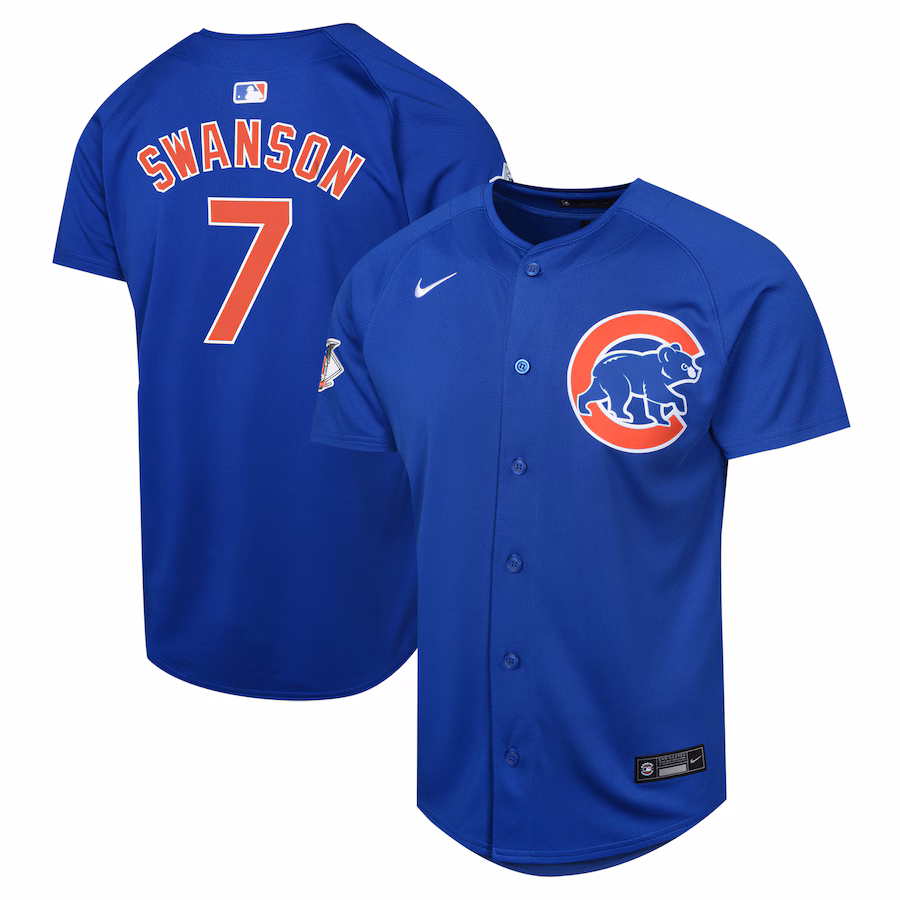 Dansby Swanson Chicago Cubs Nike Youth Alternate Limited Player Jersey – Royal