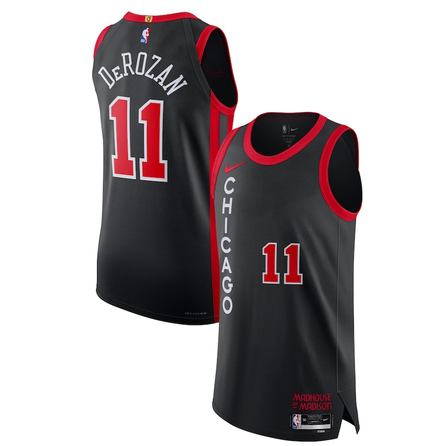 Men's Chicago Bulls DeMar DeRozan Nike Black Authentic Jersey - City Edition