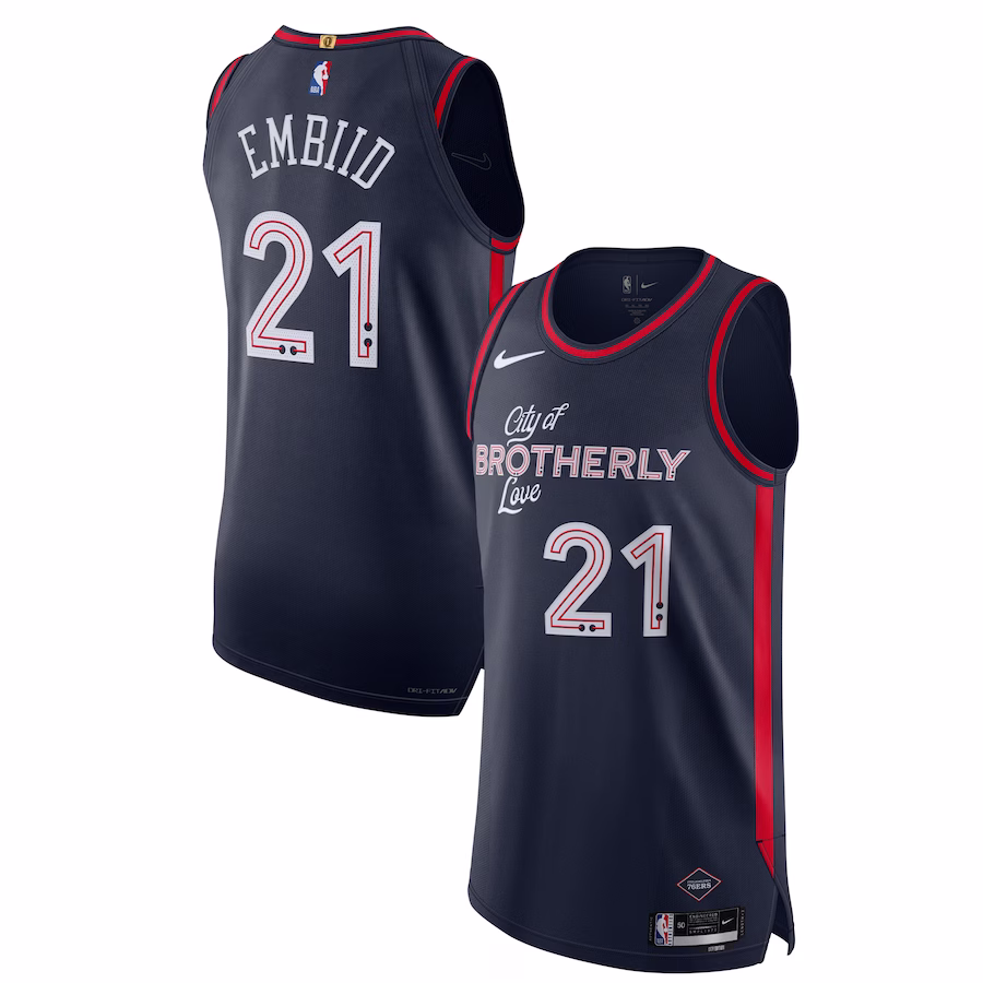Men's Philadelphia 76ers Joel Embiid Nike Navy Authentic Jersey - City Edition