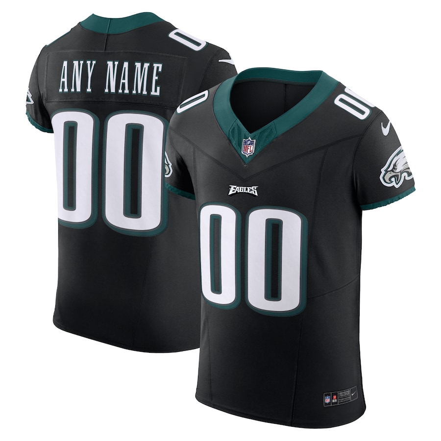 Mens Philadelphia Eagles Black Alternate Vapor F.U.S.E. Elite Custom Jersey