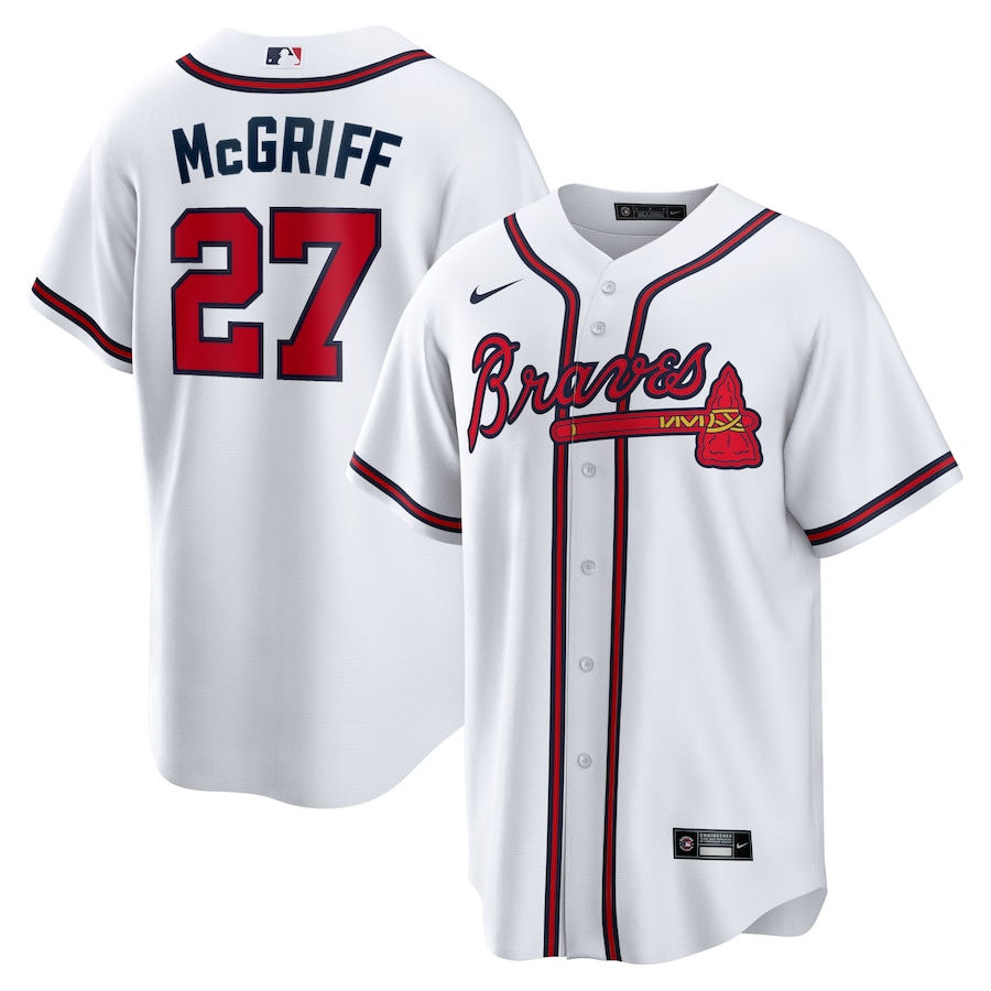 Men's Atlanta Braves Fred McGriff White 2023 Hall of Fame Inline Replica Jersey