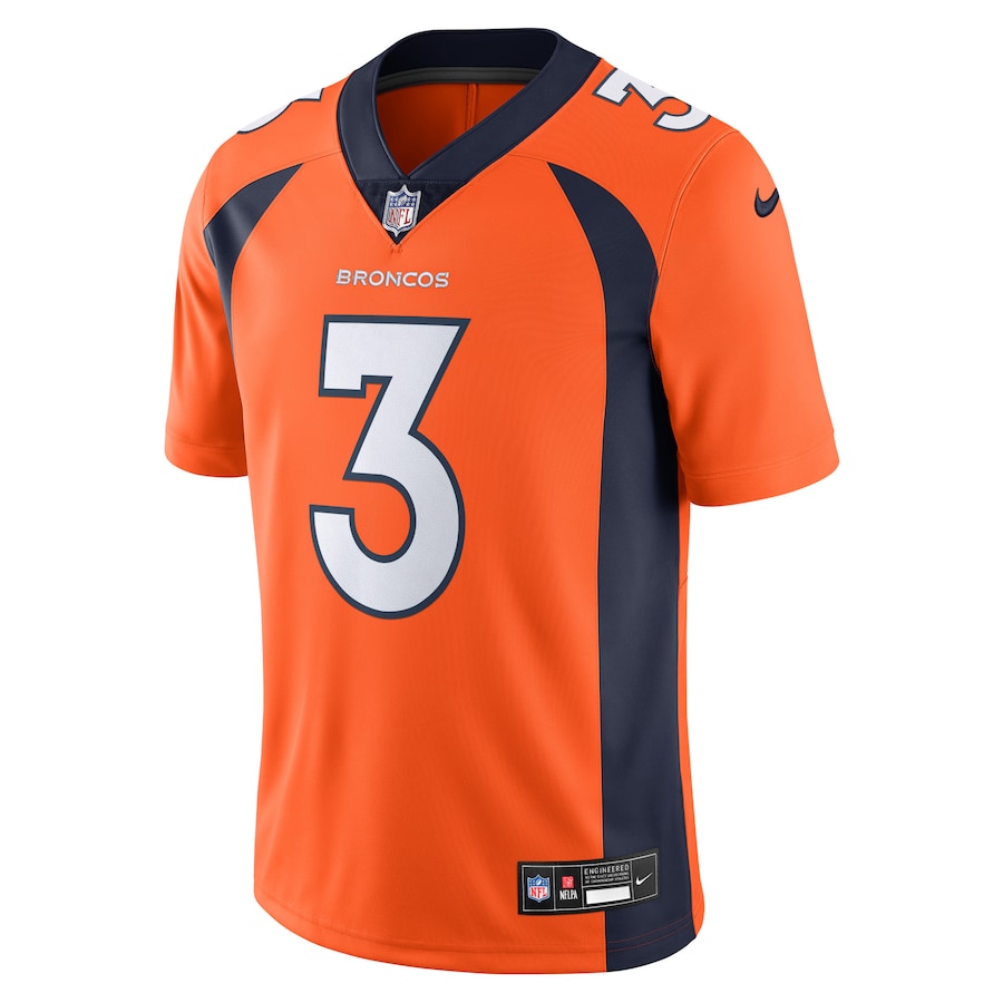 Mens Denver Broncos Russell Wilson Orange Vapor Untouchable Limited Jersey