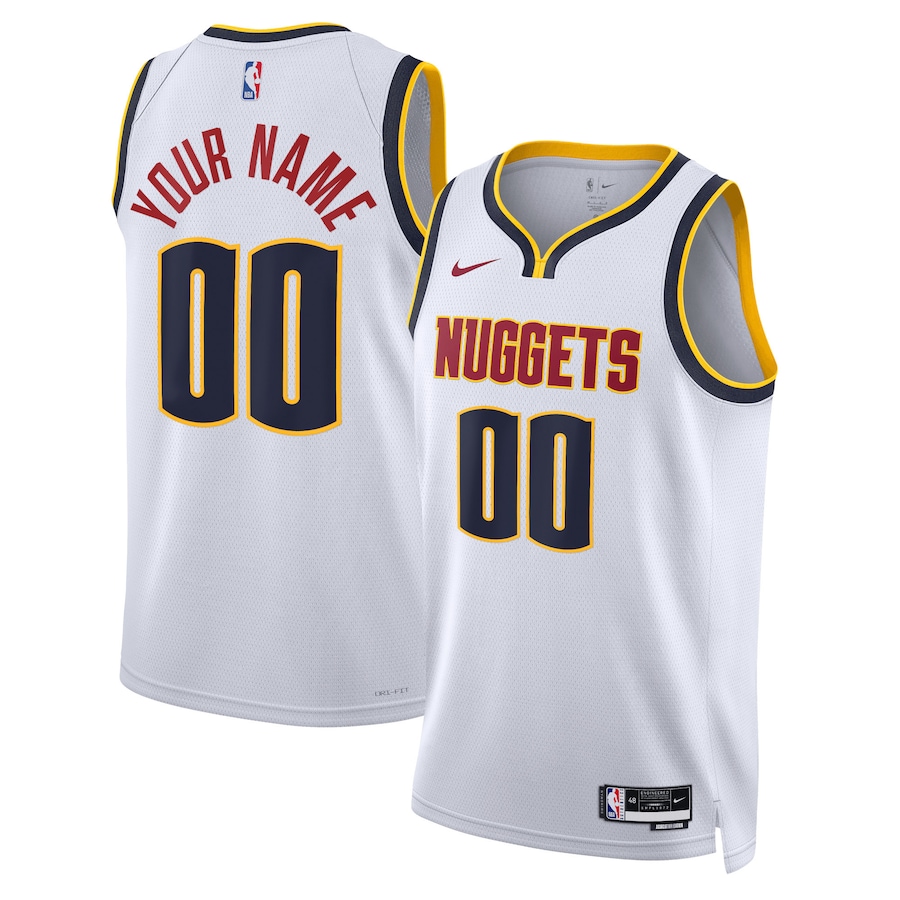 Unisex NBA Denver Nuggets White Swingman Custom Jersey - Association Edition