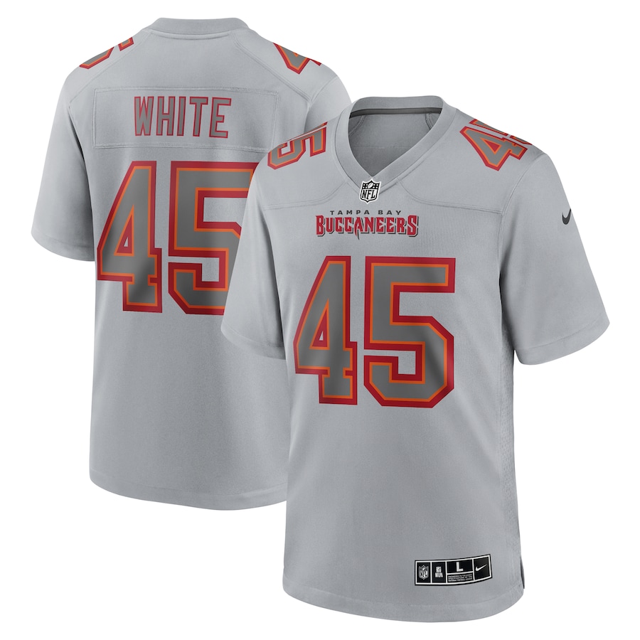 Mens Tampa Bay Buccaneers Devin White Gray Atmosphere Fashion Game Jersey