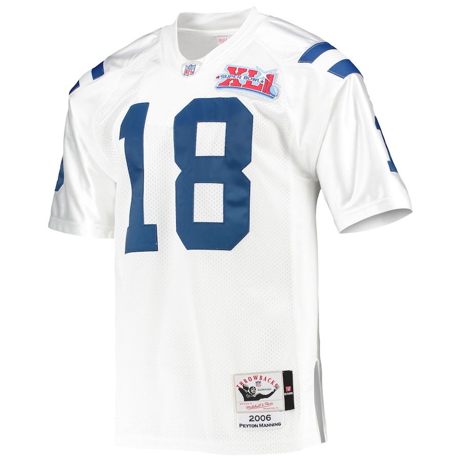 Mens Indianapolis Colts 2006 Peyton Manning White Authentic Throwback Retired Player Jersey