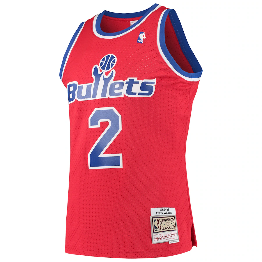 Men's Washington Bullets Chris Webber Mitchell & Ness Red Hardwood Classics Swingman Jersey
