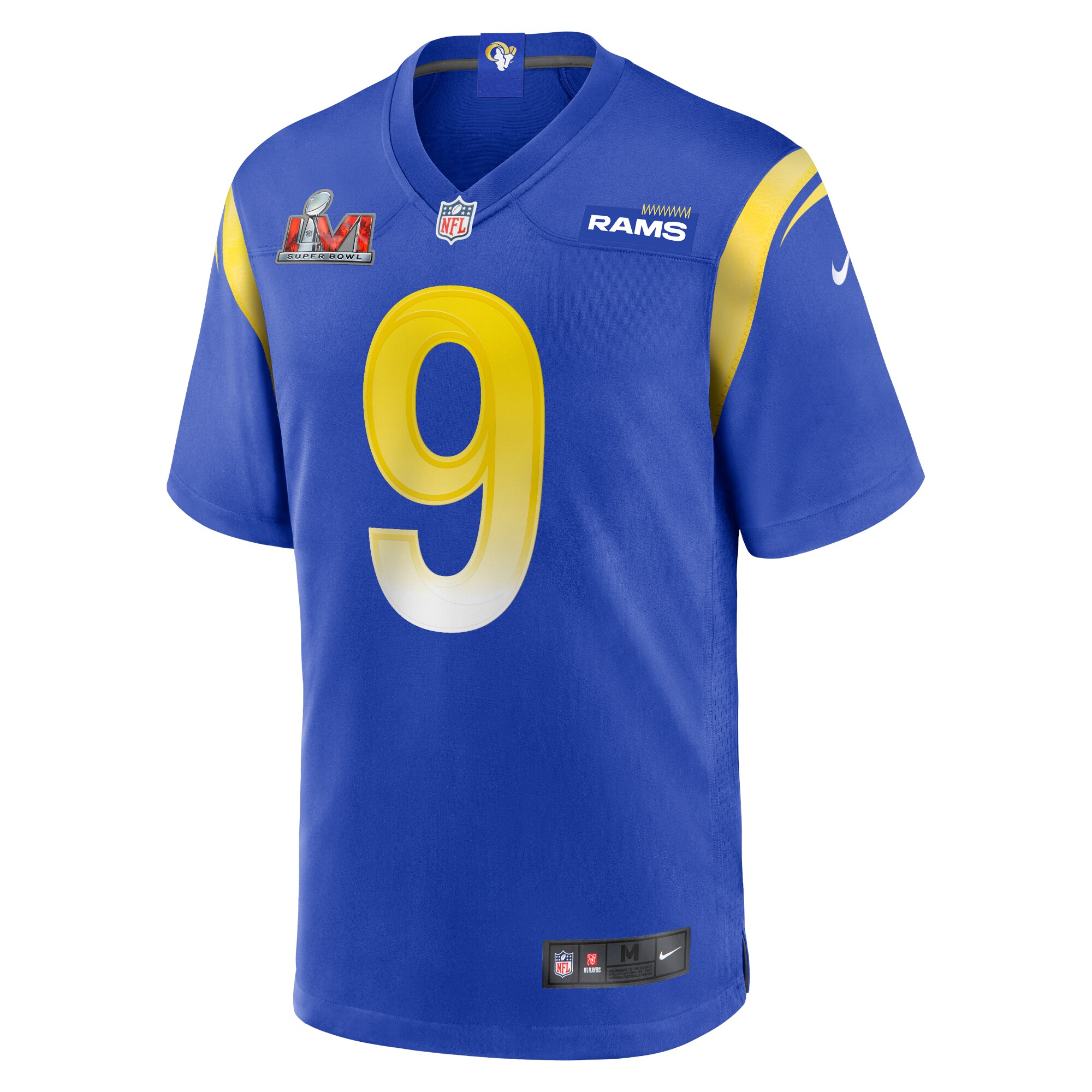 Matthew Stafford Los Angeles Rams Super Bowl LVI Bound Game Patch Jersey - Royal